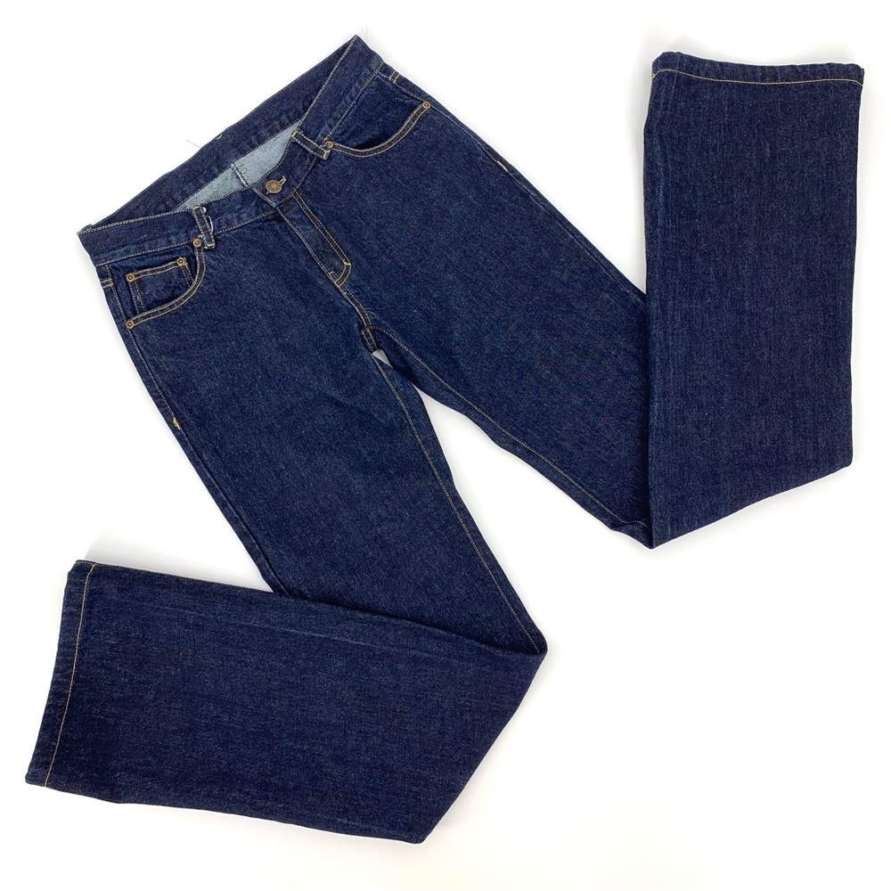 Rawganique Dark Blue Organic Cotton Mid-Rise Bootcut Extra Long Jeans, 2/24.5